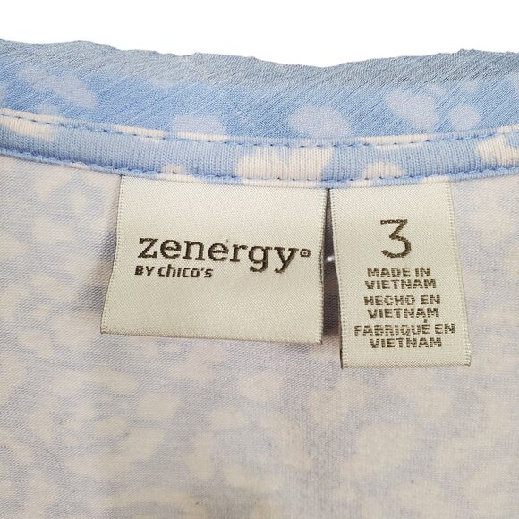 Zenergy Chicos 3 Size XL Top Sparkly Bead Lace Embellished Animal Print Stretch - Picture 7 of 12